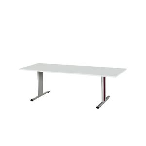 Schäfer Shop Select Besprechungstisch Planova Basic, Rechteck, T-Fuß, B 2000 x T 800 x H 717 mm, lichtgrau/weißaluminium RAL 9006