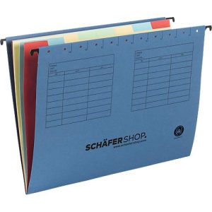 Schäfer Shop Select Fächer-Hängemappe, für Formate bis DIN A4, Karton, blau, 5 Stück Schäfer Shop Select Fächer-Hängemappe, für Formate bis DIN A4, Karton, blau, 5 Stück