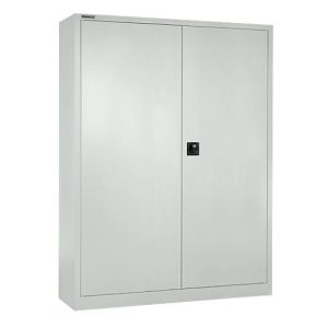 Schäfer Shop Select Garderobenschrank MS iCONOMY, Stahl, Mitteltrennwand, B 1200 x T 400 x H 1935 mm, lichtgrau RAL 7035