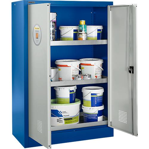 Schäfer Shop Select Gefahrstoffschrank, Stahl, B 950 x T 500 x H 1585 mm, Belüftungsschlitze, 3 x 20 l Wannen