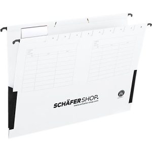 Schäfer Shop Select Hängetasche, DIN A4, seitliche Leinenfrösche, weiß, 25 Stück Schäfer Shop Select Hängetasche, DIN A4, seitliche Leinenfrösche, weiß, 25 Stück
