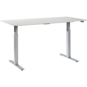 Schäfer Shop Select höhenverstellbarer Arbeitstisch, Melaminharz-Platte, B 1600 x T 800 mm, lichtgrau/weißaluminium RAL 9006 Schäfer Shop Select höhenverstellbarer Arbeitstisch, Melaminharz-Platte, B 1600 x T 800 mm, lichtgrau/weißaluminium RAL 9006