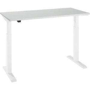 Schäfer Shop Select Home Office Schreibtisch, elektrisch höhenverstellbar, Rechteck, T-Fuß, B 1300 x T 650 x H 715-1205 mm, lichtgrau/weiß Schäfer Shop Select Home Office Schreibtisch, elektrisch höhenverstellbar, Rechteck, T-Fuß, B 1300 x T 650 x H 715-1205 mm, lichtgrau/weiß