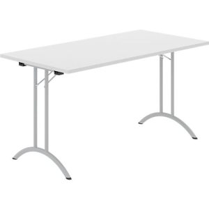 Schäfer Shop Select Klapptisch, Rechteck, Doppel-T-Fußgestell, Spezial-Klappbeschlag & Bodenausgleich, B 1400 x T 700 x H 720 mm, lichtgrau/alusilber Schäfer Shop Select Klapptisch, Rechteck, Doppel-T-Fußgestell, Spezial-Klappbeschlag & Bodenausgleich, B 1400 x T 700 x H 720 mm, lichtgrau/alusilber