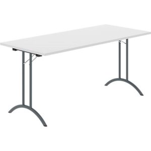 Schäfer Shop Select Klapptisch, Rechteck, Doppel-T-Fußgestell, Spezial-Klappbeschlag & Bodenausgleich, B 1600 x T 700 x H 720 mm, lichtgrau/anthrazit Schäfer Shop Select Klapptisch, Rechteck, Doppel-T-Fußgestell, Spezial-Klappbeschlag & Bodenausgleich, B 1600 x T 700 x H 720 mm, lichtgrau/anthrazit