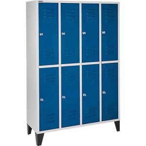 Schäfer Shop Select Kleiderspind, 4×2 Abt., m. Füßen, Zylinderschloss, Tür enzianblau
