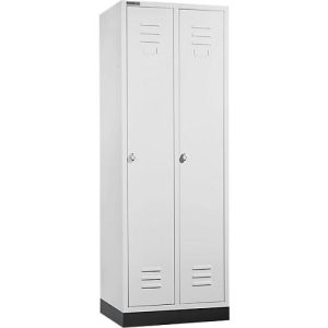 Schäfer Shop Select Kleiderspind, mit 2 Abteilen, mit Sockel, Drehriegelverschluss, lichtgrau/ lichtgrau