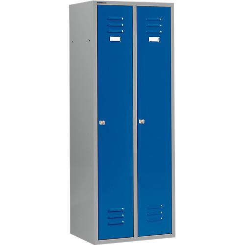 Schäfer Shop Select Kleiderspind mit 2 Abteilen, Zylinderschloss, hellsilber/enzianblau