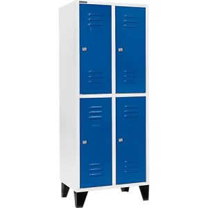 Schäfer Shop Select Kleiderspind mit 2 x 2 Abteilen, 400 mm, mit Füßen, Zylinderschloss, Tür enzianblau Schäfer Shop Select Kleiderspind mit 2 x 2 Abteilen, 400 mm, mit Füßen, Zylinderschloss, Tür enzianblau