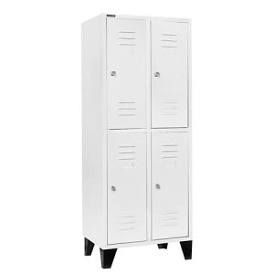Schäfer Shop Select Kleiderspind mit 2 x 2 Abteilen, 400 mm, mit Füßen, Zylinderschloss, Tür lichtgrau Schäfer Shop Select Kleiderspind mit 2 x 2 Abteilen, 400 mm, mit Füßen, Zylinderschloss, Tür lichtgrau