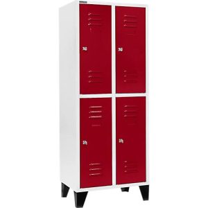 Schäfer Shop Select Kleiderspind mit 2 x 2 Abteilen, 400 mm, mit Füßen, Zylinderschloss, Tür rubinrot Schäfer Shop Select Kleiderspind mit 2 x 2 Abteilen, 400 mm, mit Füßen, Zylinderschloss, Tür rubinrot