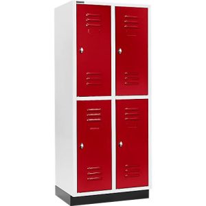 Schäfer Shop Select Kleiderspind, mit 2 x 2 Abteilen, 400 mm, mit Sockel, Drehriegelverschluss, Tür rubinrot