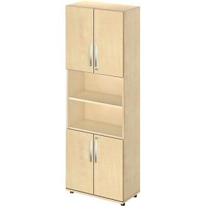 Schäfer Shop Select Kombischrank LOGIN, oben und unten 2 Ordnerhöhen mit Tür, Mitte Regal, B 800 x T 420 x H 2240 mm, Ahorn Dekor/Ahorn Dekor Schäfer Shop Select Kombischrank LOGIN, oben und unten 2 Ordnerhöhen mit Tür, Mitte Regal, B 800 x T 420 x H 2240 mm, Ahorn Dekor/Ahorn Dekor