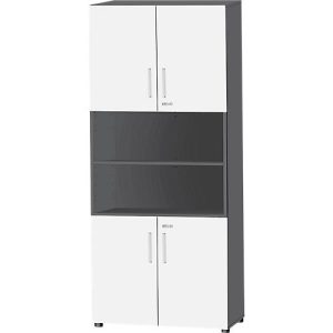 Schäfer Shop Select Kombischrank SET UP, 6 OH, B 800 x T 420 x H 2240 mm, graphit/weiß Schäfer Shop Select Kombischrank SET UP, 6 OH, B 800 x T 420 x H 2240 mm, graphit/weiß