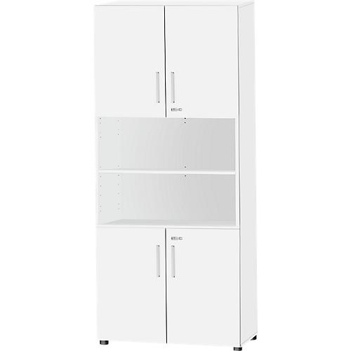 Schäfer Shop Select Kombischrank SET UP, 6 OH, B 800 x T 420 x H 2240 mm, weiß/weiß