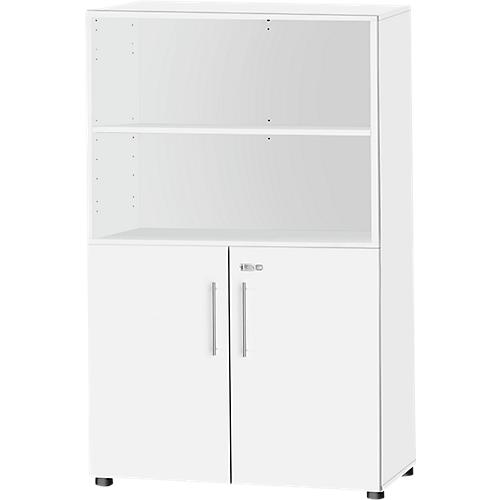 Schäfer Shop Select Kombischrank Start Off, 4 OH, abschließbar, B 800 x T 420 x H 1514 mm, Holz, weiß/weiß