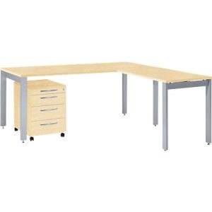 Schäfer Shop Select Komplettset LOGIN, 4-Fuß Schreibtisch 1800 mm, 4-Fuß Anbautisch, Rollcontainer, Ahorn Dekor Schäfer Shop Select Komplettset LOGIN, 4-Fuß Schreibtisch 1800 mm, 4-Fuß Anbautisch, Rollcontainer, Ahorn Dekor
