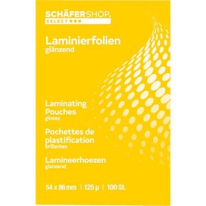 Schäfer Shop Select Laminierfolien, 54 x 86 mm für Kreditkarten, 125 mic, 100 Stück Schäfer Shop Select Laminierfolien, 54 x 86 mm für Kreditkarten, 125 mic, 100 Stück
