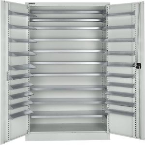 Schäfer Shop Select Magazinschrank, 10 Fachböden, ohne Ausstattung, B 1200 x T 500 x H 1935 mm, Stahl, lichtgrau