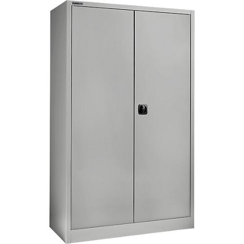 Schäfer Shop Select Materialschrank, abschließbar, 4 verzinkte Böden, 5 OH, B 1200 x T 400 x H 1935 mm, Stahl, weißaluminium/weißaluminium