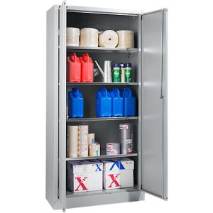 Schäfer Shop Select Materialschrank, abschließbar, 4 verzinkte Böden, 5 OH, B 800 x T 400 x H 1935 mm, Stahl, weißaluminium/weißaluminium Schäfer Shop Select Materialschrank, abschließbar, 4 verzinkte Böden, 5 OH, B 800 x T 400 x H 1935 mm, Stahl, weißaluminium/weißaluminium