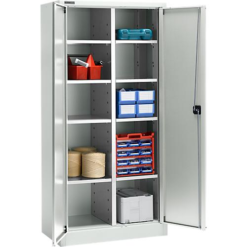 Schäfer Shop Select Materialschrank MS 2509, mit 8 Böden, B 950 x T 500 x H 1935 mm, Feinblech, lichtgrau