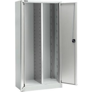 Schäfer Shop Select Materialschrank MS 2509, mit Mittelwand, Leergehäuse, B 950 x T 500 x H 1935 mm, Feinblech, lichtgrau/lichtgrau