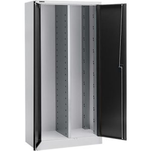 Schäfer Shop Select Materialschrank MS 2509, mit Mittelwand, Leergehäuse, B 950 x T 500 x H 1935 mm, Feinblech, weißaluminium/anthrazitgrau
