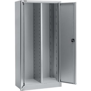 Schäfer Shop Select Materialschrank MS 2509, mit Mittelwand, Leergehäuse, B 950 x T 500 x H 1935 mm, Feinblech, weißaluminium