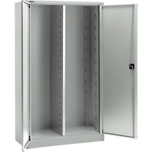 Schäfer Shop Select Materialschrank MS 2512, Leergehäuse mit Mitteltrennwand, B 1200 x T 500 x H 1935 mm, lichtgrau/lichtgrau