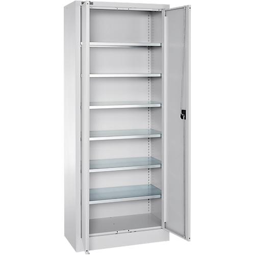 Schäfer Shop Select Materialschrank MSI 2409, Stahl, 6 Fachböden, B 950 x T 400 x H 1935 mm, weißaluminium