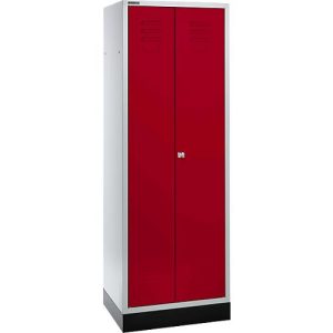 Schäfer Shop Select Materialspind, 1800 x 630 x 500 mm, Zylinderschloss, lichtgrau/rubinrot Schäfer Shop Select Materialspind, 1800 x 630 x 500 mm, Zylinderschloss, lichtgrau/rubinrot