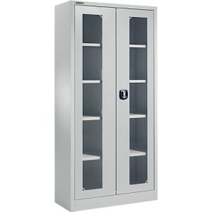 Schäfer Shop Select Mehrzweckschrank MSI-ST 2409, mit Sichtfenster, 4 Zwischenböden, B 950 x T 400 x H 1935 mm, Stahl & ESG-Glasscheiben, lichtgrau Schäfer Shop Select Mehrzweckschrank MSI-ST 2409, mit Sichtfenster, 4 Zwischenböden, B 950 x T 400 x H 1935 mm, Stahl & ESG-Glasscheiben, lichtgrau