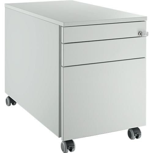 Schäfer Shop Select Rollcontainer 126, mit Griffnut, B 435 x T 765 x H 577 mm, lichtgrau/lichtgrau/lichtgrau