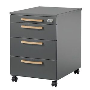 Schäfer Shop Select Rollcontainer Start Off Wood, 3 Schübe, Utensilienauszug, B 432 x T 580 x H 595 mm, Holz, graphit Schäfer Shop Select Rollcontainer Start Off Wood, 3 Schübe, Utensilienauszug, B 432 x T 580 x H 595 mm, Holz, graphit