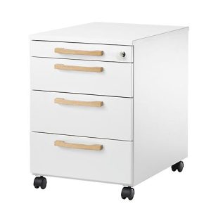Schäfer Shop Select Rollcontainer Start Off Wood, 3 Schübe, Utensilienauszug, B 432 x T 580 x H 595 mm, Holz, weiß Schäfer Shop Select Rollcontainer Start Off Wood, 3 Schübe, Utensilienauszug, B 432 x T 580 x H 595 mm, Holz, weiß