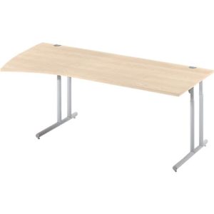 Schäfer Shop Select Rundbogenschreibtisch COMBITEC, B 2000 x T 800/1000 mm, Ahorn/weißalu Schäfer Shop Select Rundbogenschreibtisch COMBITEC, B 2000 x T 800/1000 mm, Ahorn/weißalu