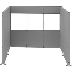 Schäfer Shop Select Schallschutz Stellwand System, U-Form, 15-teilig, mit Fenstern, Gesamtmaße L 3000 x B 2000 x H 2500 mm, staubgrau RAL 7037