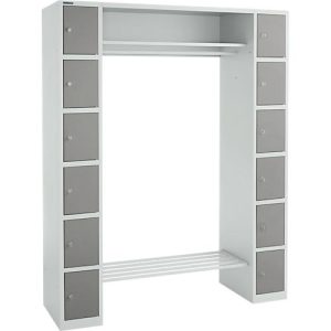 Schäfer Shop Select Schließfachgarderobe, mit Hutablage & Kleiderstange, 2 x 6 Fächer, B 1735 x T 500 x H 1950 mm, lichtgrau/platingrau Schäfer Shop Select Schließfachgarderobe, mit Hutablage & Kleiderstange, 2 x 6 Fächer, B 1735 x T 500 x H 1950 mm, lichtgrau/platingrau