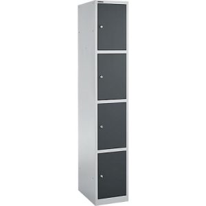 Schäfer Shop Select Schließfachsäule S4/4, mit Zylinderschloss, weißalu/anthrazit