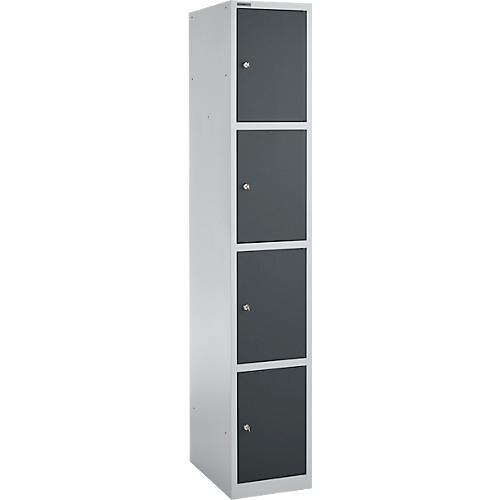 Schäfer Shop Select Schließfachsäule S4/4, mit Zylinderschloss, weißalu/anthrazit