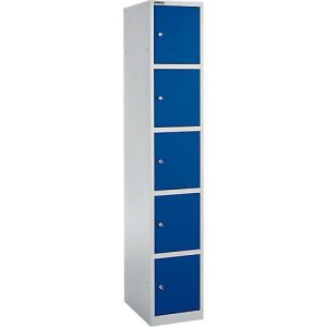 Schäfer Shop Select Schließfachsäule S4/5, mit Zylinderschloss, weißalu/enzianblau