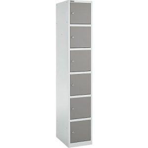 Schäfer Shop Select Schließfachsäule S4/6, mit Zylinderschloss, lichtgrau/platingrau