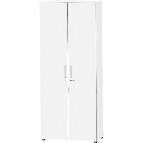 Schäfer Shop Select Schrank SET UP, 6 OH, abschließbar, B 800 x T 420 x H 2240 mm, weiß/weiß