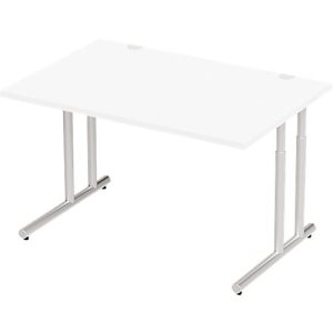 Schäfer Shop Select Schreibtisch COMBITEC, Rechteck, C-Fuß, B 1200 x T 800 x H 677-817 mm, weiß/weißaluminium Schäfer Shop Select Schreibtisch COMBITEC, Rechteck, C-Fuß, B 1200 x T 800 x H 677-817 mm, weiß/weißaluminium