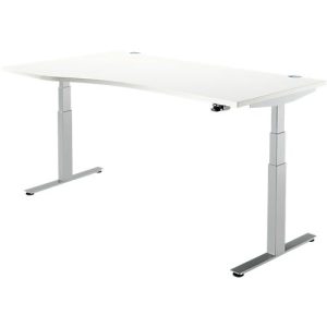 Schäfer Shop Select Schreibtisch DRIVE UP 2, elektrisch höhenverstellbar, Freiform, Ansatz links, T-Fuß, B 1800 mm, weiß/weißalu Schäfer Shop Select Schreibtisch DRIVE UP 2, elektrisch höhenverstellbar, Freiform, Ansatz links, T-Fuß, B 1800 mm, weiß/weißalu