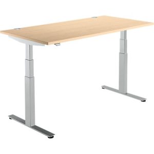 Schäfer Shop Select Schreibtisch DRIVE UP 2, elektrisch höhenverstellbar, Rechteck, T-Fuß, B 1600 x T 800 x H 630-1290 mm, Ahorn/weißaluminium Schäfer Shop Select Schreibtisch DRIVE UP 2, elektrisch höhenverstellbar, Rechteck, T-Fuß, B 1600 x T 800 x H 630-1290 mm, Ahorn/weißaluminium