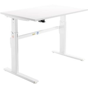 Schäfer Shop Select Schreibtisch, elektrisch höhenverstellbar, Rechteck, C-Fuß, B 1200 x T 800 x H 725-1185 mm, weiß