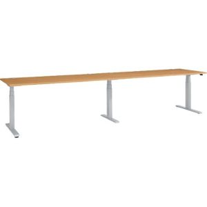 Schäfer Shop Select Schreibtisch ERGO-T 2.0 Big, elektr. höhenverstellbar, Rechteck, T-Fuß, B 3600 x T 800 x H 640-1300 mm, Buche/weißalu Schäfer Shop Select Schreibtisch ERGO-T 2.0 Big, elektr. höhenverstellbar, Rechteck, T-Fuß, B 3600 x T 800 x H 640-1300 mm, Buche/weißalu