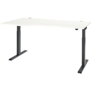 Schäfer Shop Select Schreibtisch ERGO-T 2.0, elektrisch höhenverstellbar, Freiform Ansatz links, T-Fuß, B 1800 x H 715-1205 mm, weiß/anthrazit Schäfer Shop Select Schreibtisch ERGO-T 2.0, elektrisch höhenverstellbar, Freiform Ansatz links, T-Fuß, B 1800 x H 715-1205 mm, weiß/anthrazit